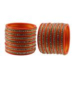 Orange Stone Stud Acrylic Bangle