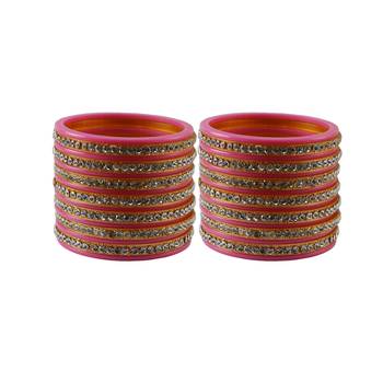 Pink Stone Stud Acrylic Bangle 1