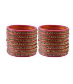 Pink Stone Stud Acrylic Bangle