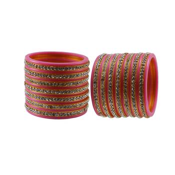Pink Stone Stud Acrylic Bangle 2