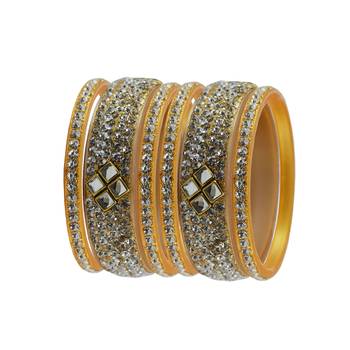 Cream Stone Stud Acrylic Bangle 2