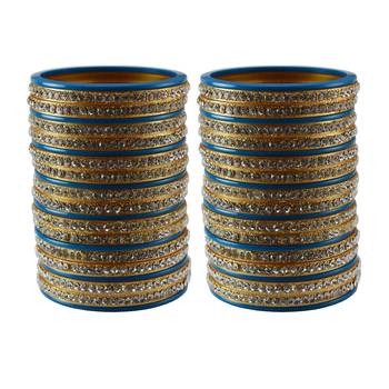 Navy Blue Stone Stud Acrylic Bangle 1