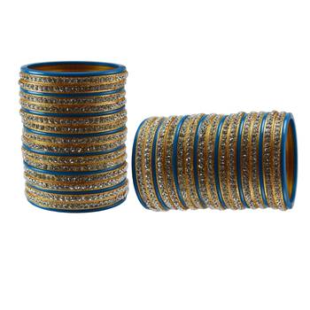 Navy Blue Stone Stud Acrylic Bangle 2