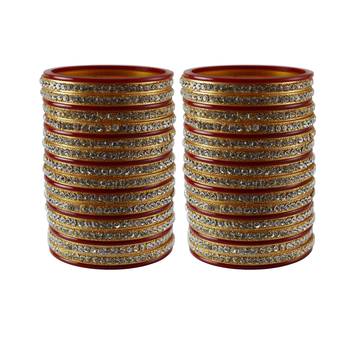 Red Stone Stud Acrylic Bangle 1