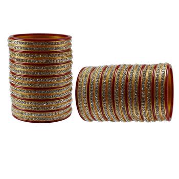 Red Stone Stud Acrylic Bangle 2