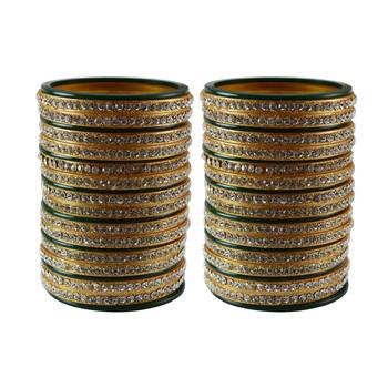 Green Stone Stud Acrylic Bangle 1