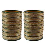 Green Stone Stud Acrylic Bangle