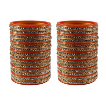 Orange Stone Stud Acrylic Bangle 1