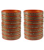 Orange Stone Stud Acrylic Bangle