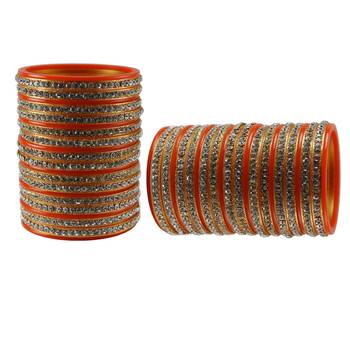 Orange Stone Stud Acrylic Bangle 2