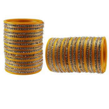 Yellow Stone Stud Acrylic Bangle 2