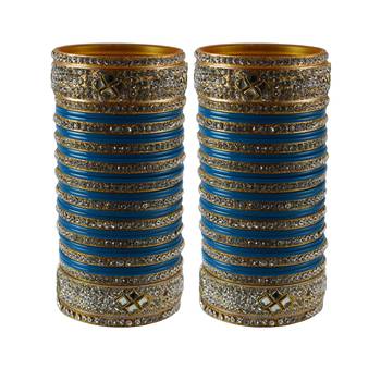 Navy Blue Stone Stud Acrylic Bangle 1