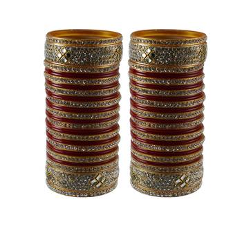Red Stone Stud Acrylic Bangle 1