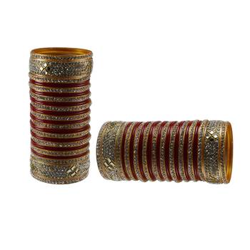 Red Stone Stud Acrylic Bangle 2
