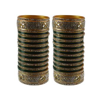 Green Stone Stud Acrylic Bangle 1