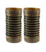 Green Stone Stud Acrylic Bangle