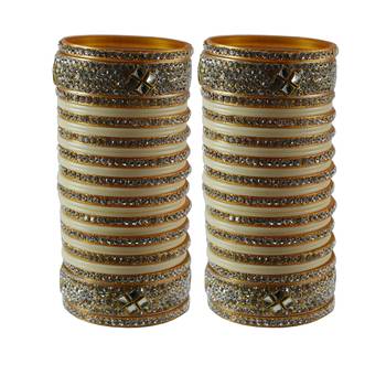 White Stone Stud Acrylic Bangle 1