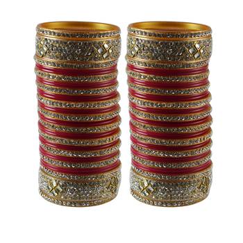 Magenta Stone Stud Acrylic Bangle 1