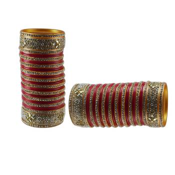 Magenta Stone Stud Acrylic Bangle 2