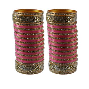 Pink Stone Stud Acrylic Bangle 1
