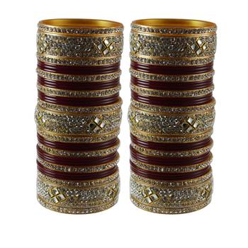 Maroon Stone Stud Acrylic Bangle 1