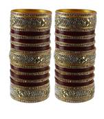 Maroon Stone Stud Acrylic Bangle