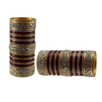 Maroon Stone Stud Acrylic Bangle 2