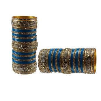 Navy Blue  Stone Stud Acrylic Bangle 2