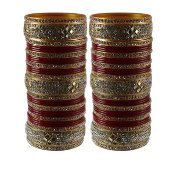 Red Stone Stud Acrylic Bangle 1