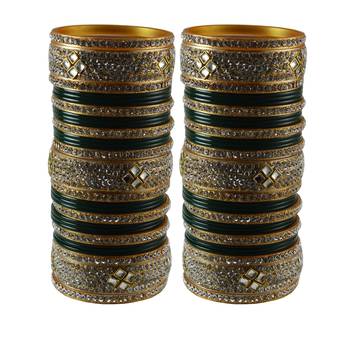 Green Stone Stud Acrylic Bangle 1