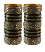 Green Stone Stud Acrylic Bangle