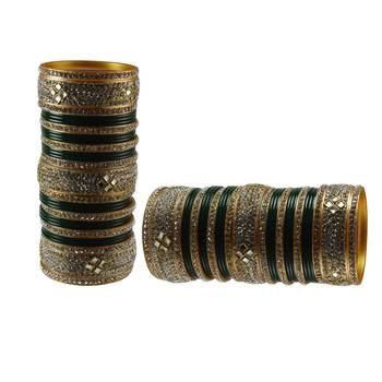 Green Stone Stud Acrylic Bangle 2