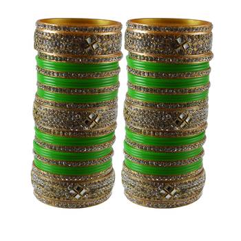 Light Green Stone Stud Acrylic Bangle 1