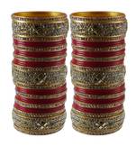 Magenta Stone Stud Acrylic Bangle