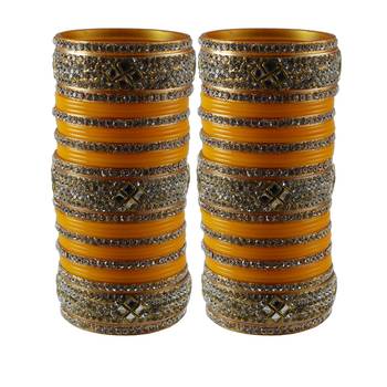 Yellow Stone Stud Acrylic Bangle 1