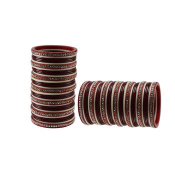 Red Stone Stud Acrylic Bangle 2