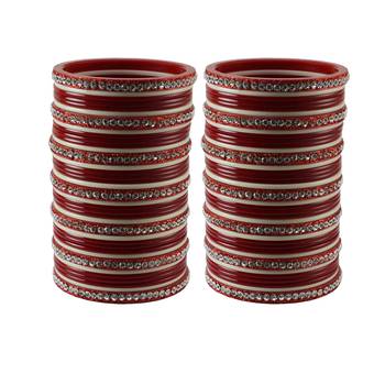 Red Stone Stud Acrylic Bangle 1