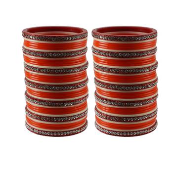 Orange Stone Stud Acrylic Bangle 1