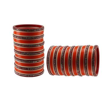 Orange Stone Stud Acrylic Bangle 2