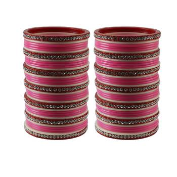Pink Stone Stud Acrylic Bangle 1
