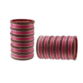 Pink Stone Stud Acrylic Bangle 2