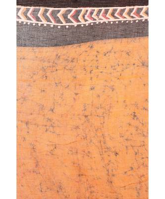 Multicolor Women's Handloom Batik Saree  with Blouse Piece 4
