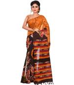 Multicolor Women's Handloom Batik Saree  with Blouse Piece
