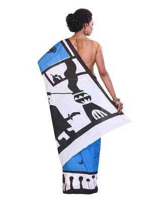 Multicolor Cotton Printed Saree Without Blouse Piece 3