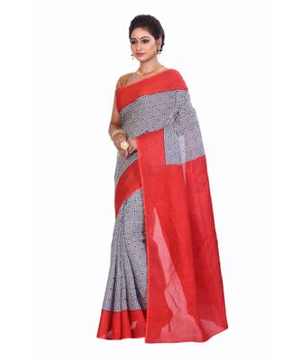 Multicolor Cotton Printed Saree Without Blouse Piece 2