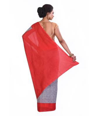 Multicolor Cotton Printed Saree Without Blouse Piece 3