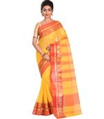 Yellow Women's Fulia Cotton Saree Without Blouse Piece