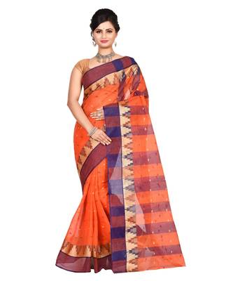 Maroon Women's Fulia Cotton Saree Without Blouse Piece 1
