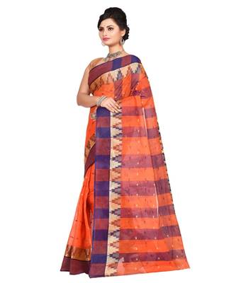Maroon Women's Fulia Cotton Saree Without Blouse Piece 2