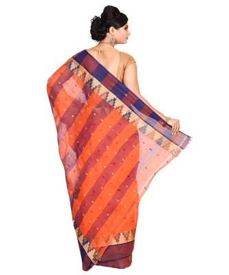 Maroon Women's Fulia Cotton Saree Without Blouse Piece 3